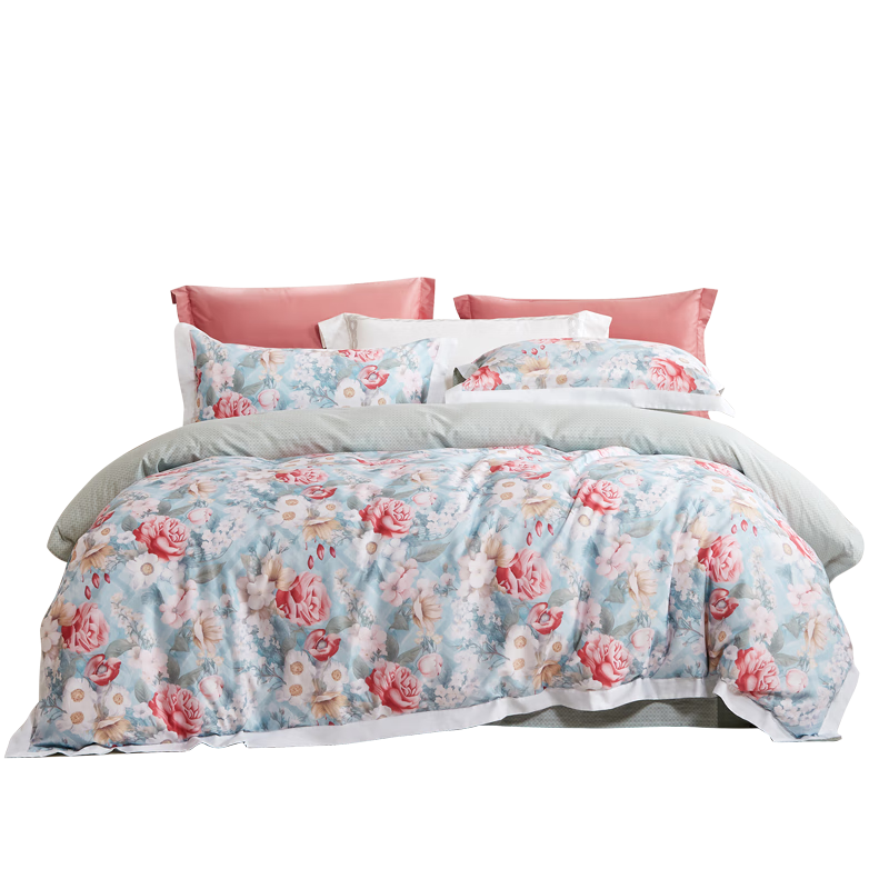 FUANNA Bedding Set, 100% Pure Cotton, Digital Printed Bedsheet And Duvet Cover, King Size Bed Linen, 230×229cm