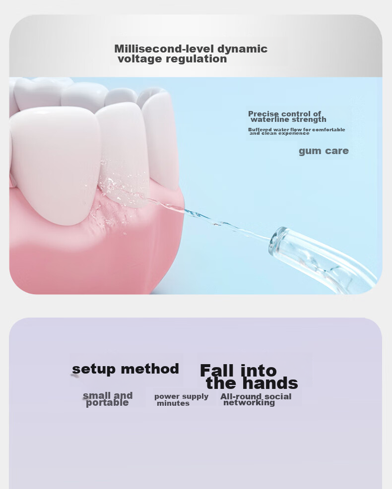 BAIR Portable Orthodontic Electric Water Flosser, Dental Irrigator Gift Box Set, V5 Small Pink Bottle 5