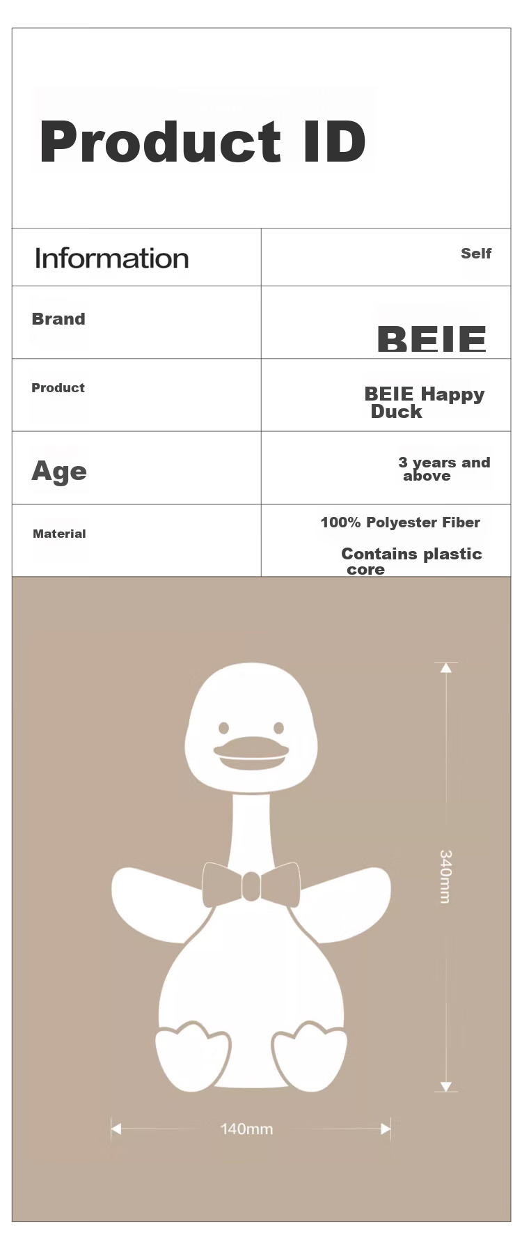 BEIESTATE Happy Duck Baby Learning to Speak Repeating Duck Plush Comforting Doll Children's Toy Gift Upgraded Version Children's Gift 9