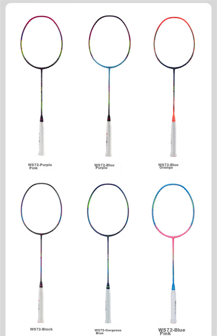 Li-Ning Badminton Racket, Storm 72 Full Carbon High Weight WS72 Ultra-Light 6U Black Single Racket, AYPT437-6 14