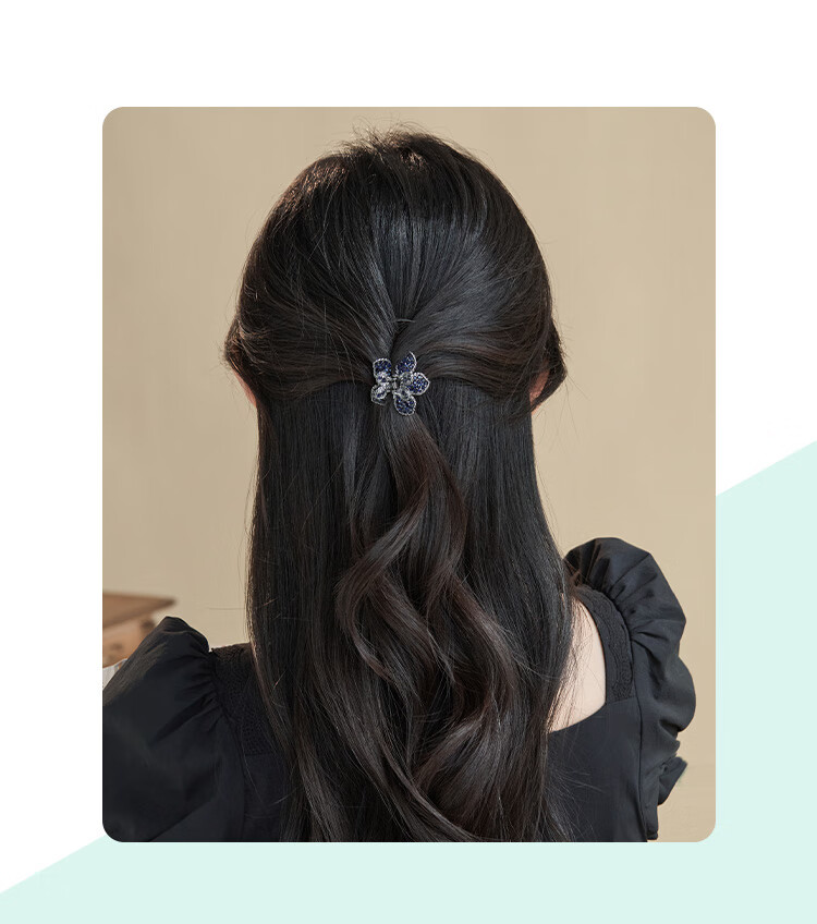 CHIMERA Crystal Flower Hair Clip, Women's Hair Accessory, Bangs Clip, Half-Updo Hairpin, Hair Barrette, Birthday Gift for Girls 1