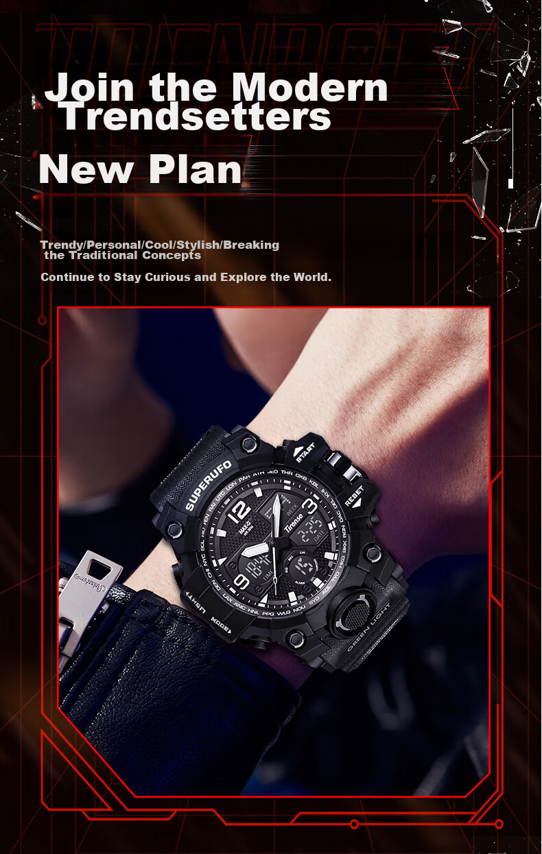 MAX-G Sports Watch for Men And Teenagers, Multi-Functional Luminous Dual Display Electronic Watch for Middle School, High School Students And Young Adults, Back to School 2