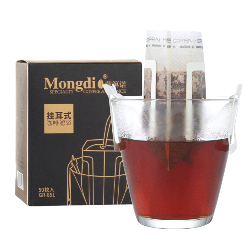 Mongdio Hanging Ear Filter Paper, Imported from Japan, Non-Woven Portable Hand-Brewed Filter Cup, Drip-Style Hand-Brewed Coffee Filter Paper, 50 Sheets