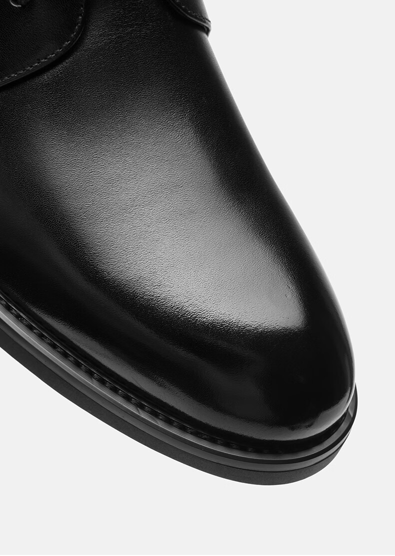 HLA Men's Business Casual Shoes First Layer Cowhide Formal Shoes British Style Black 38 14