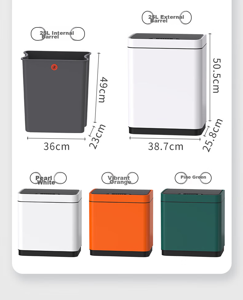 BOBO Stainless Steel Smart Sensor Trash Can, 9L Orange, Gold Electric, for Home Kitchen Living Room Bedroom, with Lid, Large Size, 8826 13