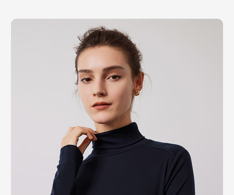 Navigare Women's Turtleneck Slim-Fit Base Layer, High-Elastic Solid Color Long-Sleeve Top 2335084501 27