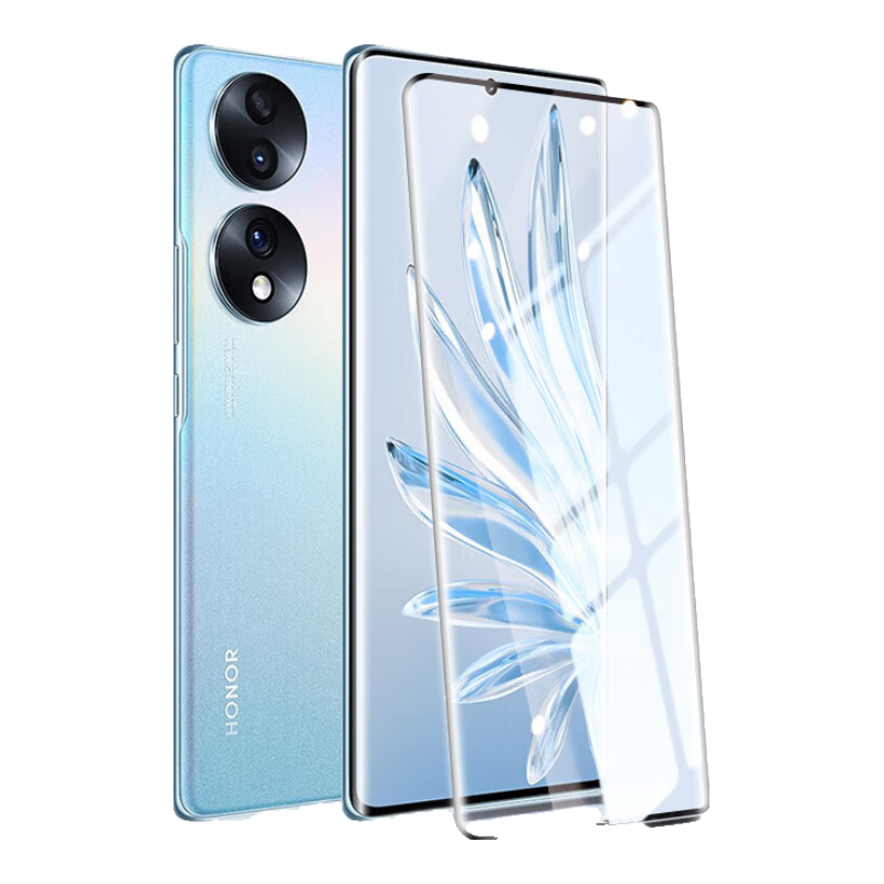 Baozou [2-Pack - Replacement Guaranteed] Tempered Glass Screen Protector for Honor 70, Honor 70 Phone Film, Honor Curved Full Coverage HD Anti-Scratch Anti-Fingerprint Protective Film