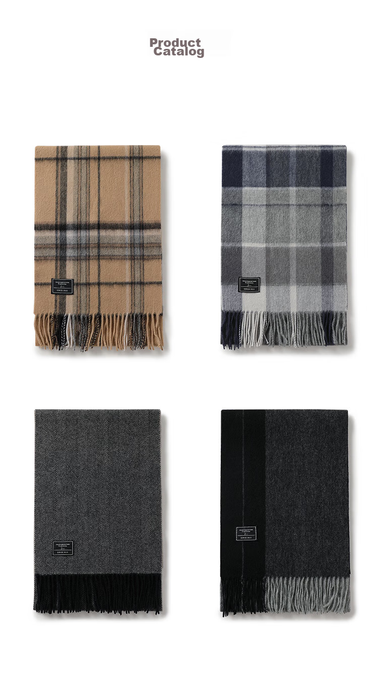 JIUMU Pure Wool Scarf for Men, Autumn And Winter Warm Neck Warmer, Gift for Men, Fathers, Mid-Autumn Festival, Birthday Present, Gift Box Packaging 24