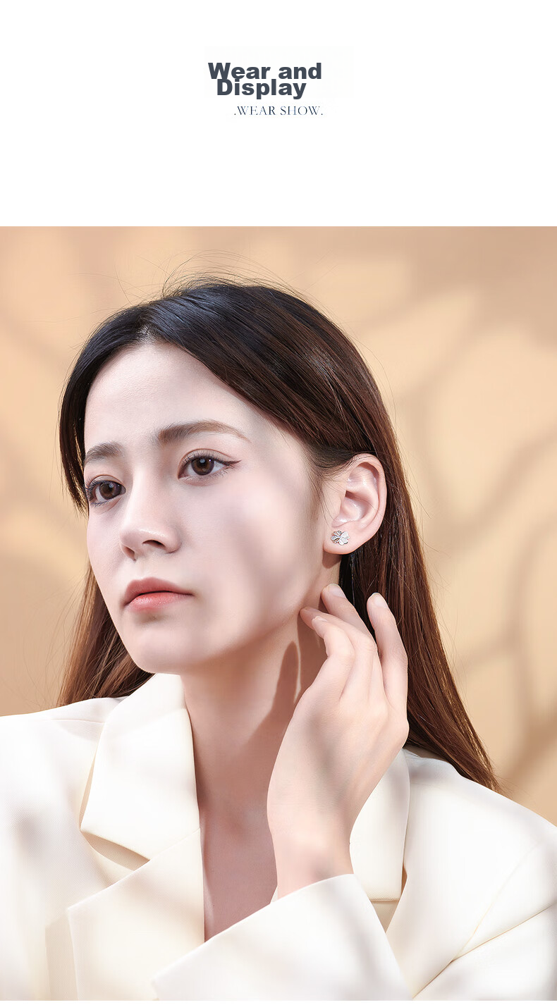 MANHE S999 Sterling Silver Four-Leaf Clover Stud Earrings for Women, New 2026 Style Earrings, Birthday Gift for Girls And Friends 13