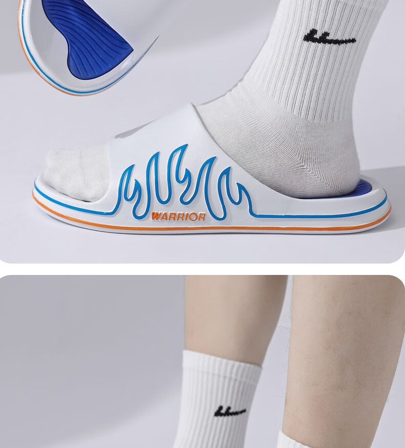 Huili Sports Slippers for Men, Indoor And Outdoor Wear, Non-Slip, Lightweight Sandals, HL39561, White And Black, Size 44-45 21