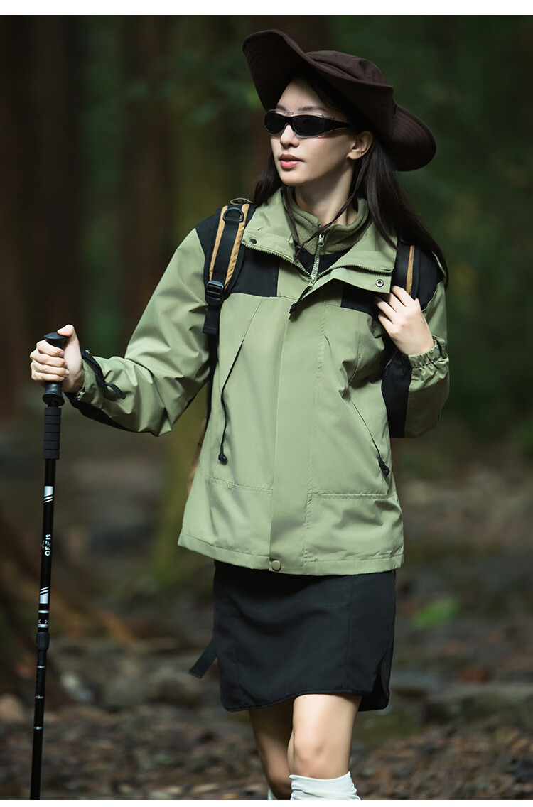 Yishangmei Women's Three-In Jacket, Spring Autumn Winter Style, Thickened Warm 2026 Clothing, Women's Windbreaker, Pink XL 22