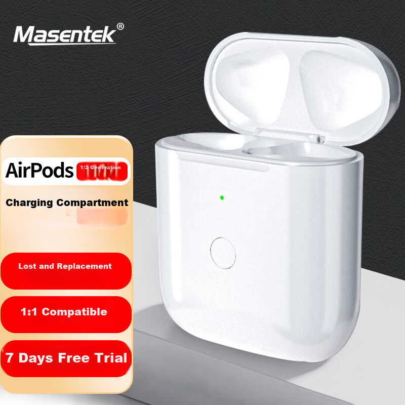 Зарядный чехол Masentek для Apple AirPods 1/2/3, беспроводной наушник, аккумулятор для утерянных или поврежденных чехлов