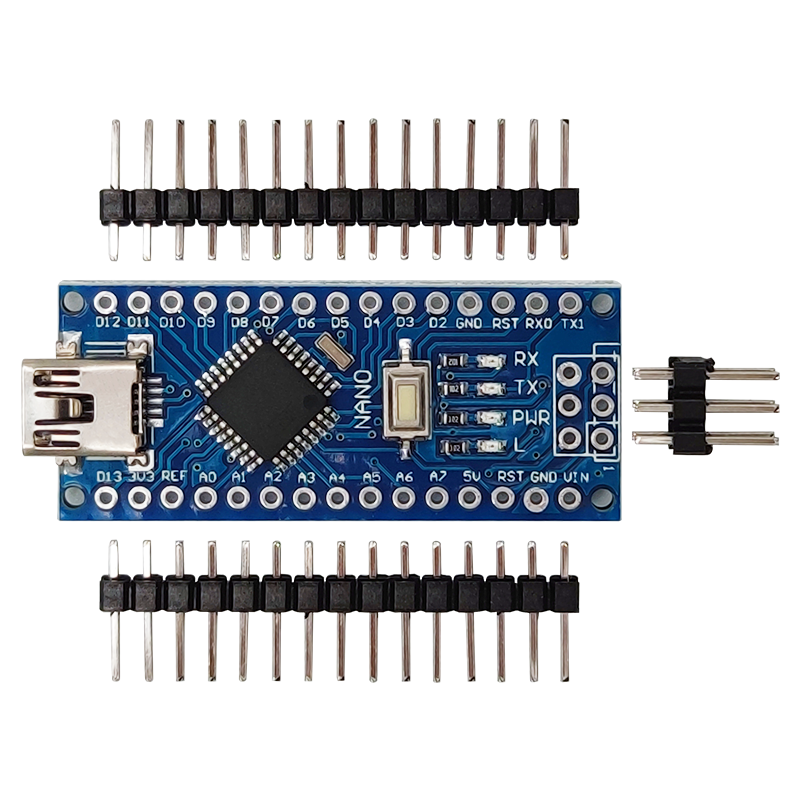 DiuShitou Compatible Arduino Nano Microcontroller AVR Beginner Development Board ATmega328 Chip Main Control Board Unassembled Pin Header Mini-B Interface