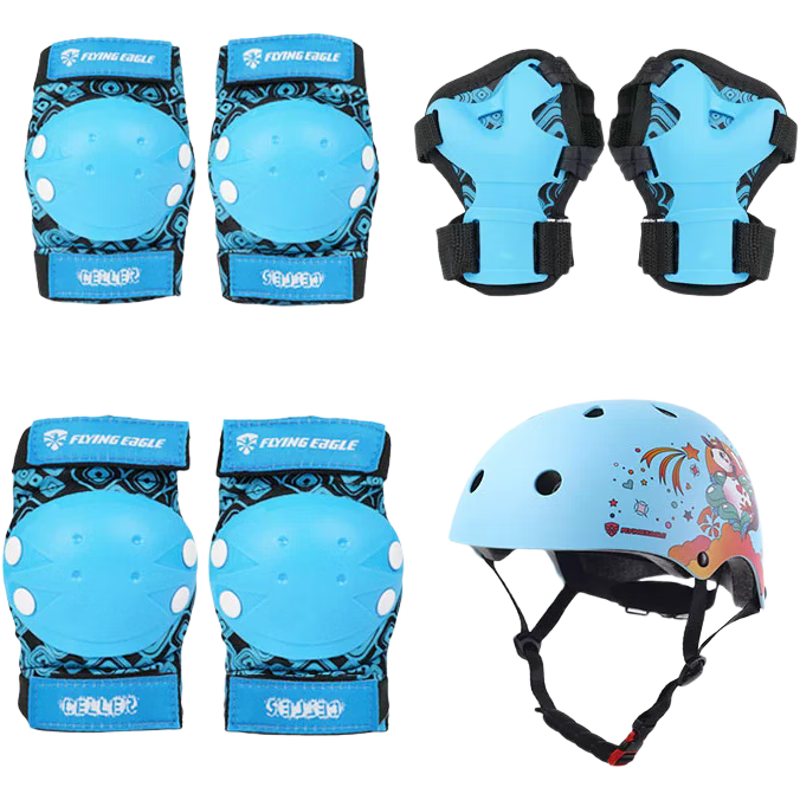 Feiying Kids Roller Skating Protective Gear Helmet Set - Safety Pads for Ice Skating, Skateboarding, Skiing, Balance Bikes, and Bicycles