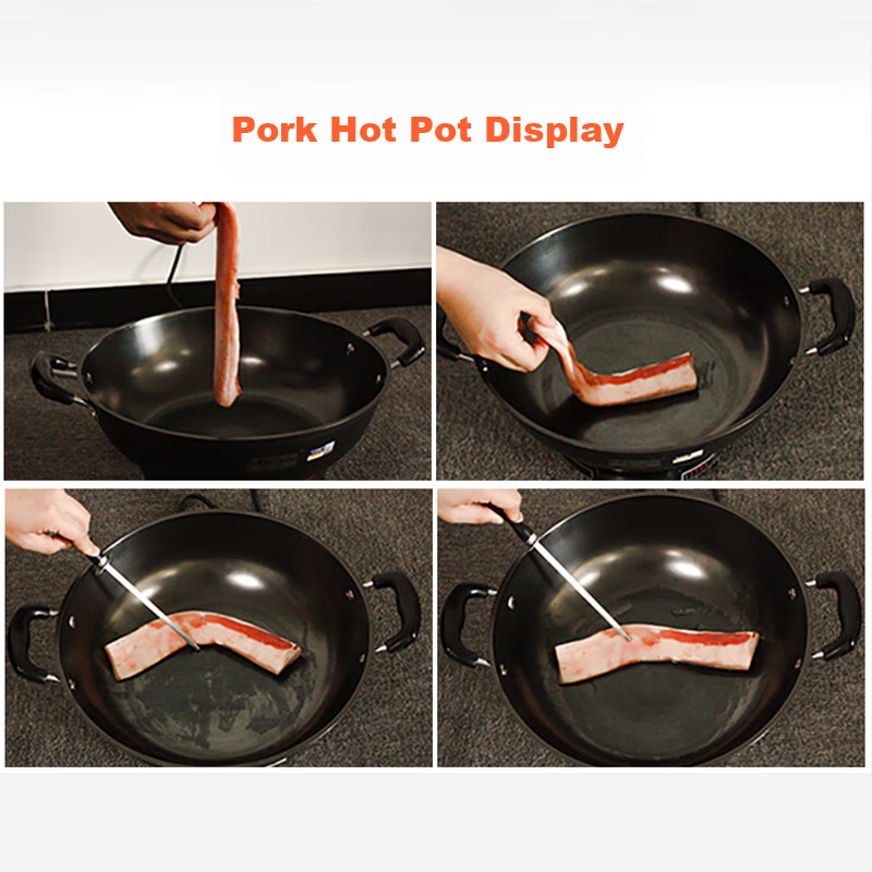 PESKOE Multi-Purpose Electric Steamer Pot, 34CM Electric Wok, Cast Iron Pot Body Electric Cooking Pot QT1-34 with Steamer Basket