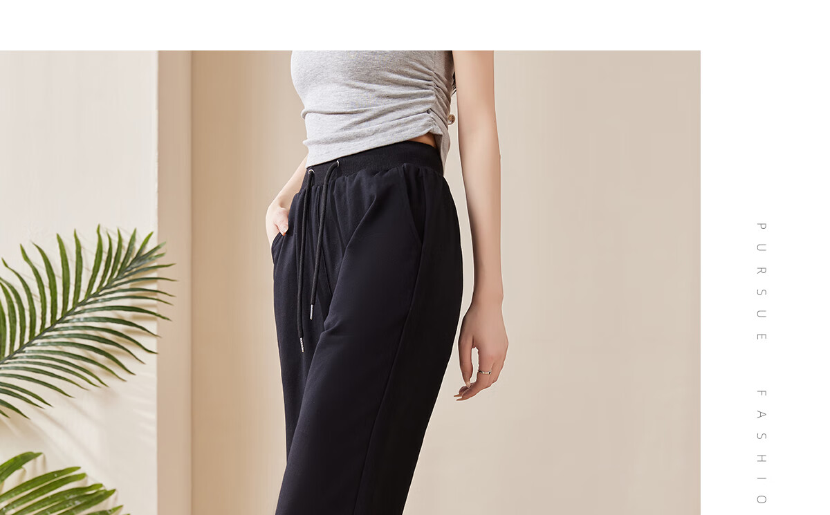 Chushen Women's Casual Pants, Student Sweatpants, Solid Color High-Waist Straight-Leg Trousers, Simple Sweatpants, Long Pants S13KR1034 11