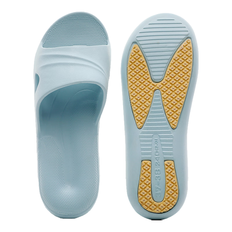 GUOLUOFEI Non-Slip Slippers for Elderly, Women, Pregnant Women, Indoor Use, Men's Bathroom Slippers, Summer Season, Light Blue, Size 45-46