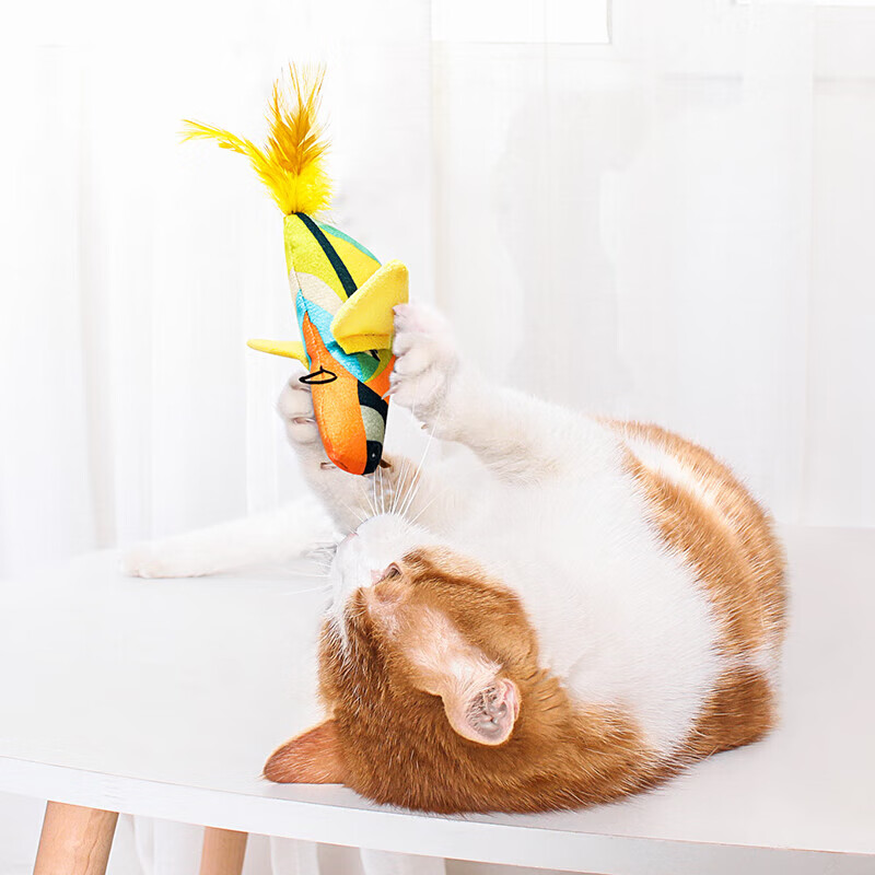 Happy Pet Cat Toy Cat Automatic Teaser Wand Bird Self-entertainment Tool Play by Itself Relieve Boredom Cat Kitten Young Cat Pet