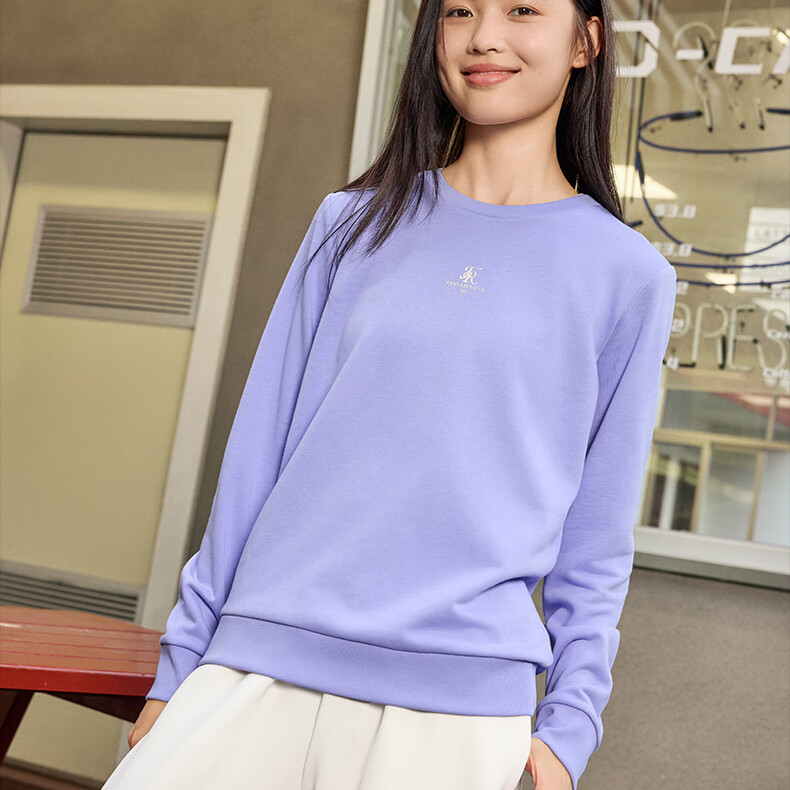 361° Women's Sweatshirt, Spring Fleece-Lined Jacket, Sports Casual Round Neck Long-Sleeve Pullover Top, 662344801D-2 10