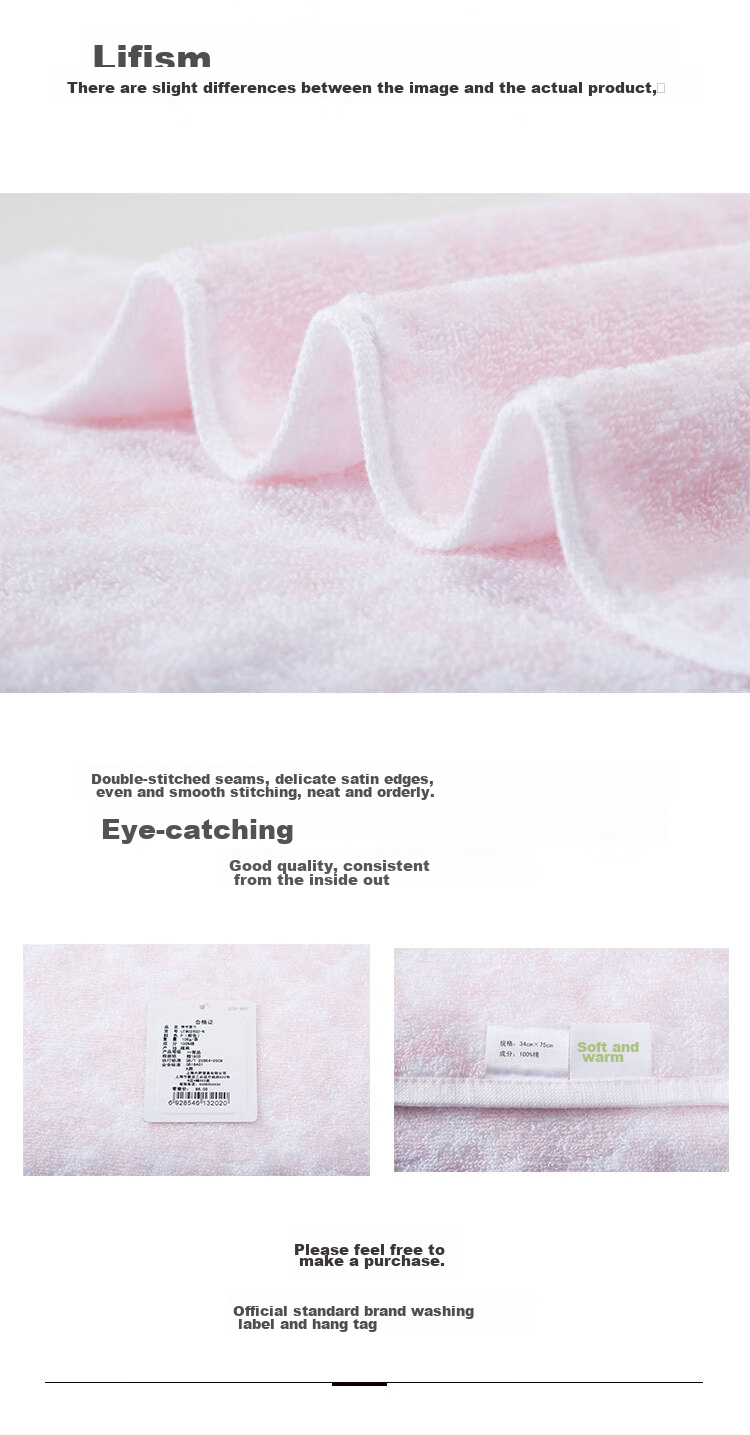 UCHINO Love Letter Towel, Twisted Jacquard Pure Cotton Soft Absorbent Face Towel for Home Use, Adult Couple Towel, 2-Pack Pink + Gray 12