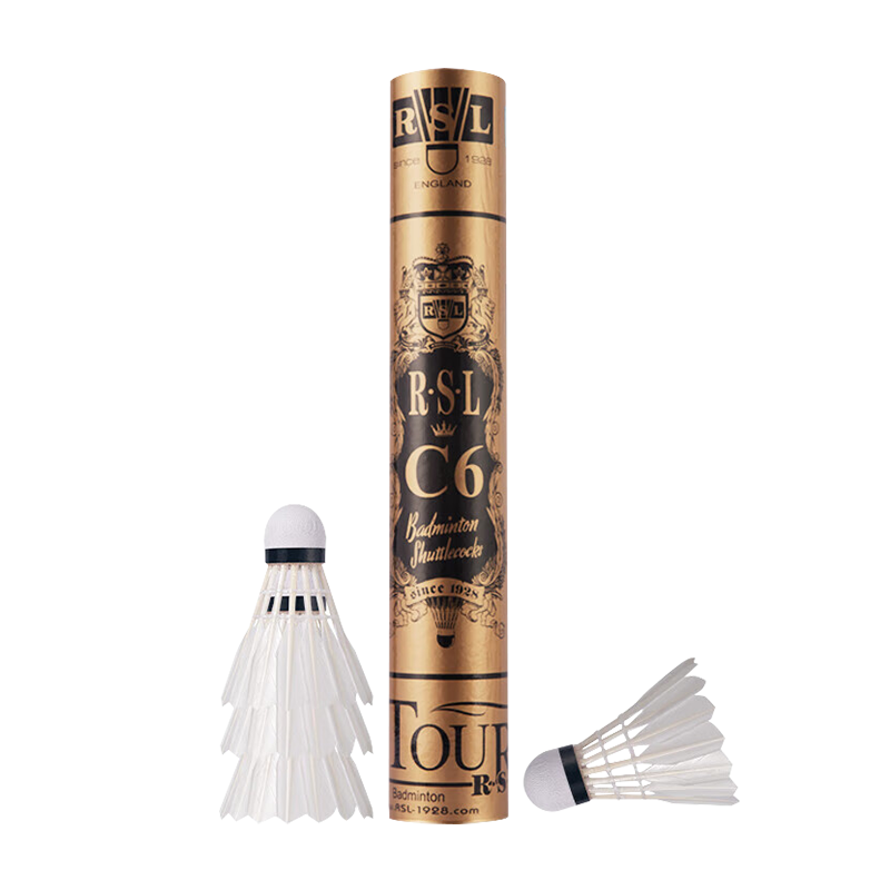 Aslion Dragon Feather Badminton Training Competition Durable Duck Feather Gold Crown C6 No.77 Speed 12-Pack Barrel