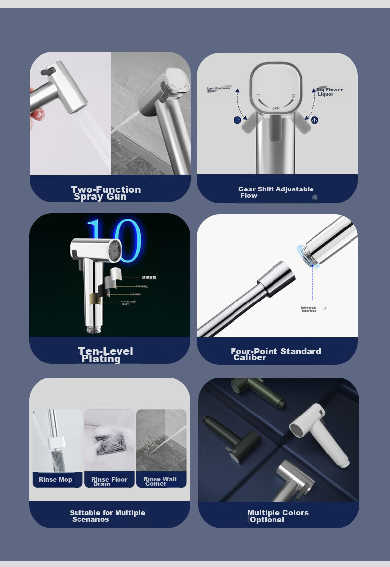 ARROW Bathroom Toilet Spray Gun, Urinal Flushing Device, Toilet Cleaning Sprayer, Shower Head, Dual Water Outlet Pressurized Water Gu 4