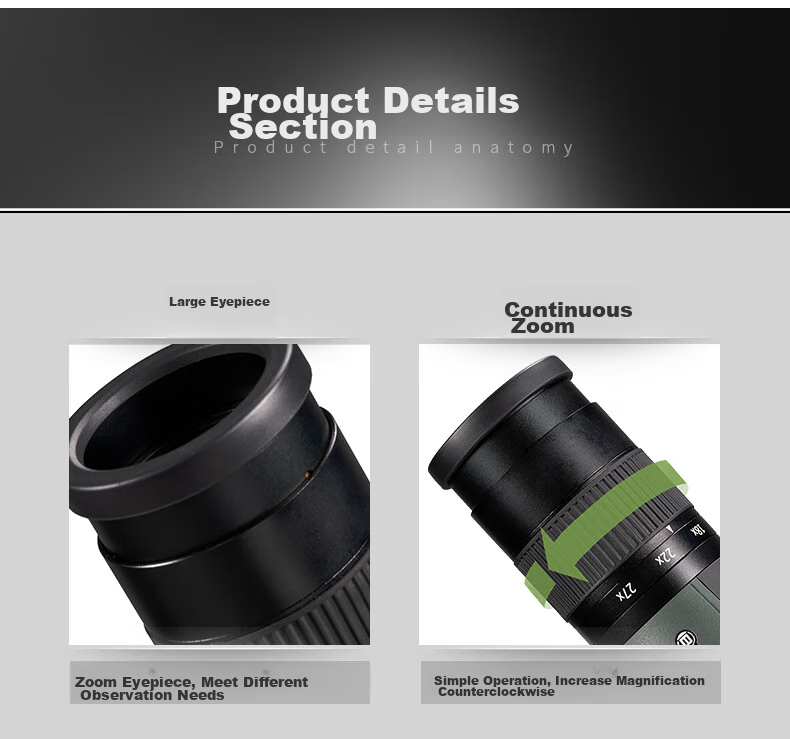 Bresser Zhengtu 9-27x Large Aperture Monocular High Magnification High Definition Low Light Night Vision Bird Watching Telescope, Professional Grade Waterproof Telescope 20