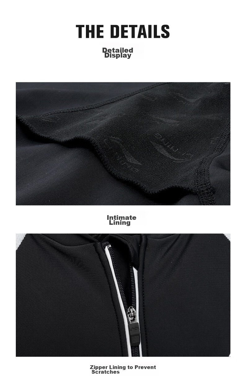 Li-Ning One-Piece Swimsuit for Women, Square-Leg Swimming Costume, Professional Athletic Conservative Plus Size Hot Spring Swimwear, 7491 Black M 15