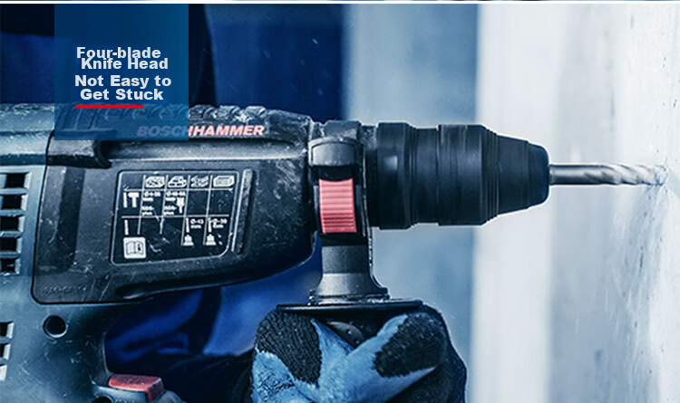 BOSCH Rotary Hammer Drill Bit, Four-Hole 5 Series Round Shank, Two-Hole Two-Groove Concrete Masonry Drill Bit, 6/8/10mm, 3-Piece Set 9