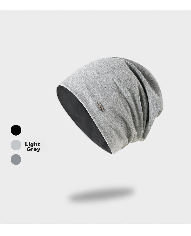 CACUSS Men's Hat, Spring And Autumn Thin Cotton Balaclava, Air Conditioning Sleeping Warm Maternity Cap, Black Medium 9
