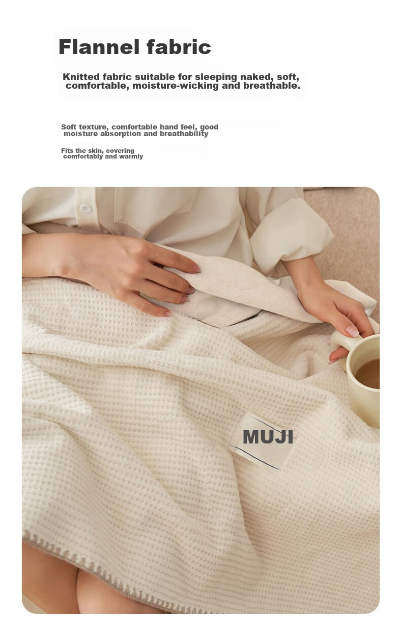 Wuyinliangpin Thickened Waffle Pattern Blanket Nap Throw Quilt Air Conditioning Cover 150*200cm Space Gray 5