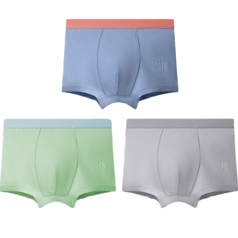 LangSha Boys' Cotton Underwear, Plain Color Boxer Briefs, Class A Standard, for Older Boys, Breathable And Comfortable Shorts, Size 110