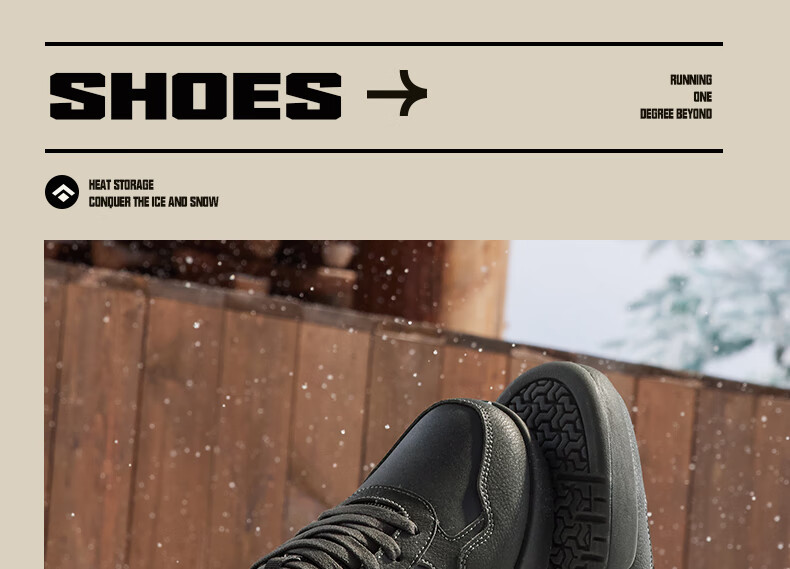 361° Men's Sports Shoes, Autumn And Winter High-Top Fleece-Lined Warm Cotton Shoes, Casual Sneakers for Men, 672146606A-8 39