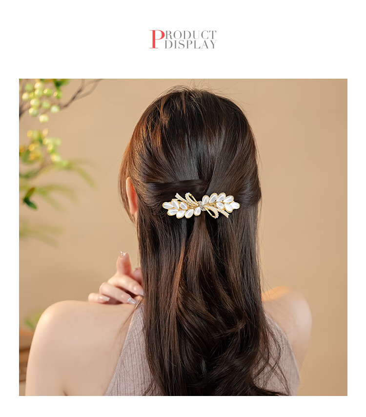 CHIMERA [Suisui Ping'an] Hair Clip, Spring Barrette, Back of Head Accessory, High-End Hairpin, Straight Clip, Mid-Autumn Festival Gift 5