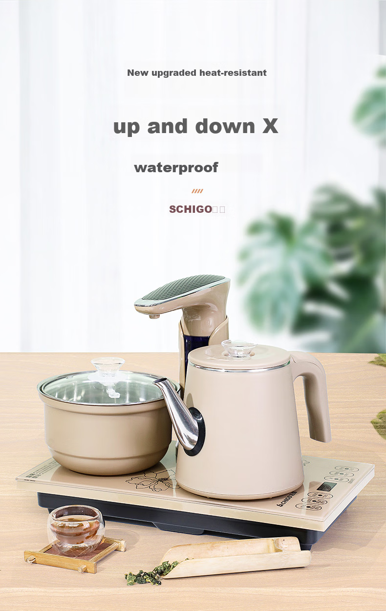 CHIGO Automatic Water-Refilling Electric Kettle, Tea Table All-In Water Boiler, Tea Table Electric Tea Tray Brewing Pot, Tea Maker, Specialized Electric Tea Stove Set JBL-S8250 1