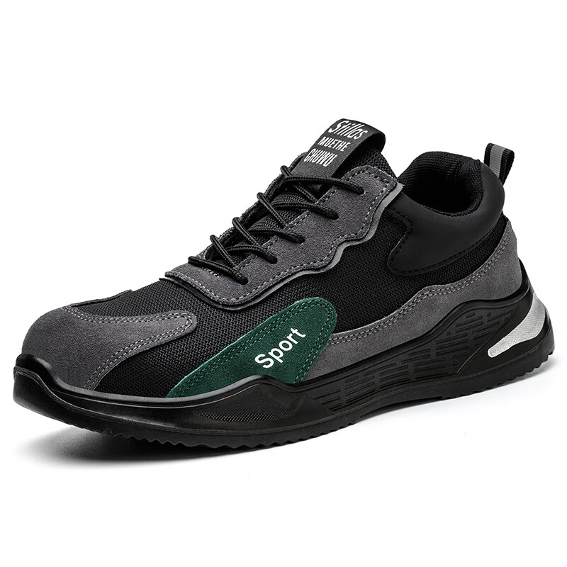 LAOGUANJIA Men's Safety Shoes, Breathable Steel Toe, Anti-Smashing, Puncture-Resistant, Lightweight, Wear-Resistant Work Site Safety Shoes LG248 Size 38