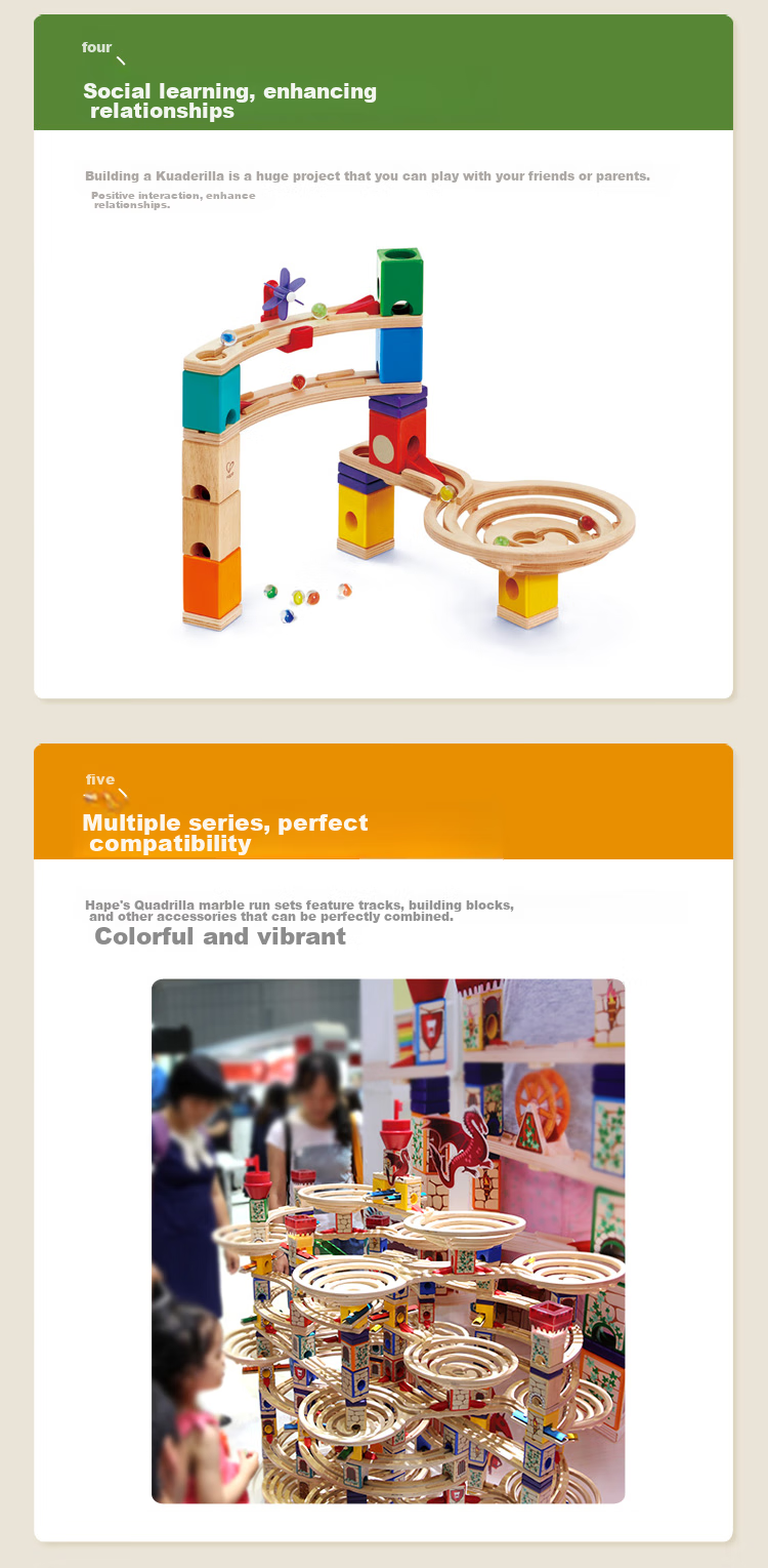 Hape Children's Early Education Toy, DIY Parent-Child Slide Track, Marble Game, Double Spiral Racing Set, Birthday Gift E1100 9