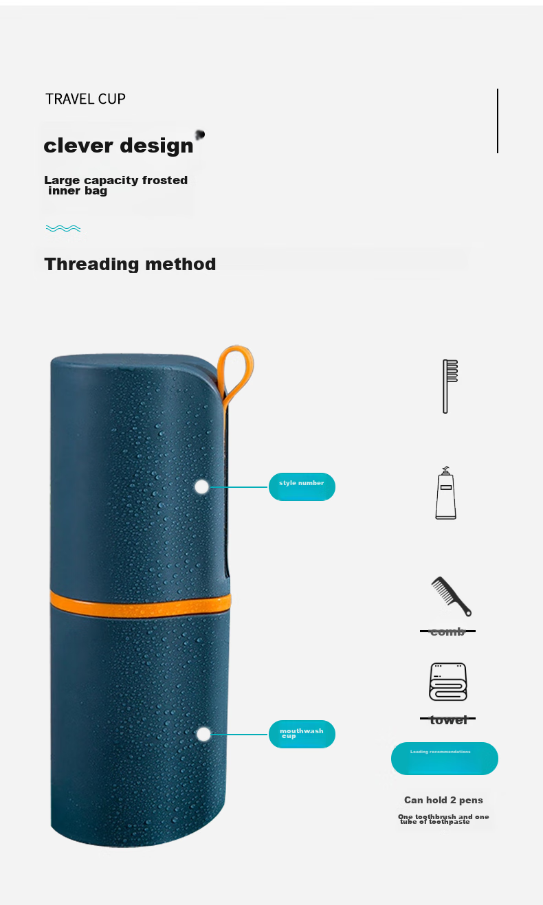 Siwangongli Travel Toiletry Cup, Toothbrush Cup, Portable Toothbrush Holder, Mouthwash Cup, Tooth Mug, Toothpaste Storage Container, Dental Care Box SW7605 8
