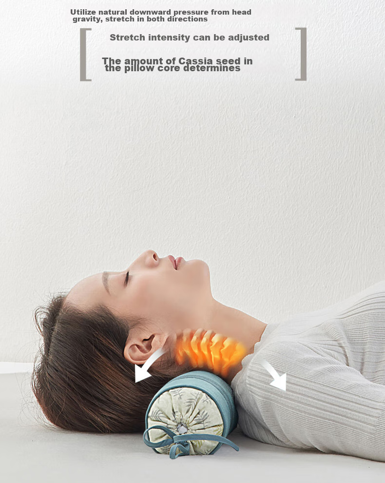 Shangfan Cervical Pillow with Cassia Seed Hard Pillow, Round Cylindrical Pillow, Candy Pillow, Adjustable Firmness And Height 9