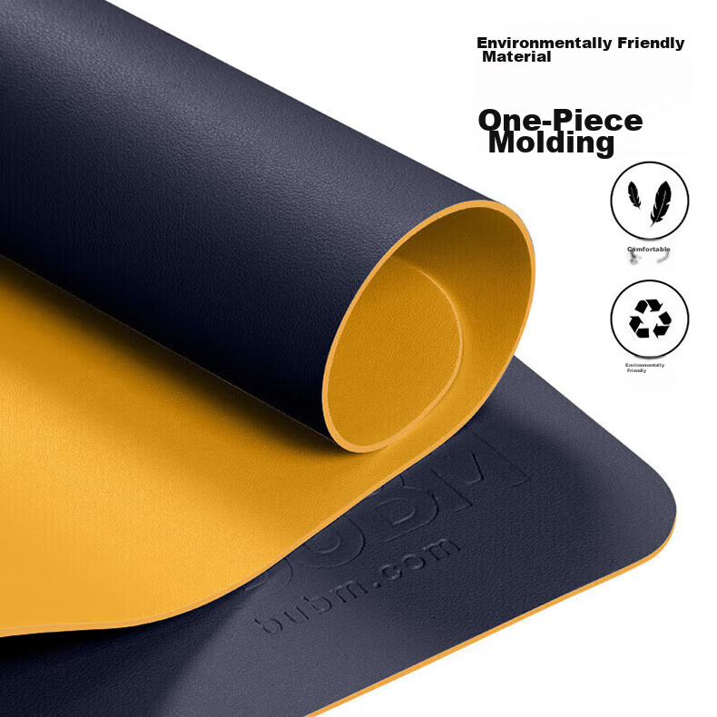 JPLAYER Mouse Pad 120x60 Office Desk Mat Laptop Mat Keyboard Mat Double-Sided Leather Customizable Navy Blue + Yellow 8