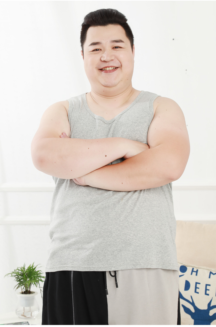 Hengyuanxiang [100% Pure Cotton Plus Size Tank Top] Men's Antibacterial Plus Size Undershirt Camisole Sleeveless Sports Undershirt 11