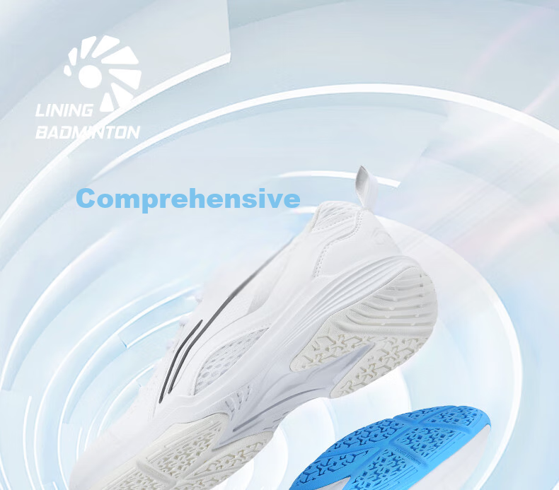 Li-Ning Badminton Shoes All-Round King V2.0 Unisex Shock-Absorbing Non-Slip Training Sports Shoes, Standard White/purple, Size 36 1