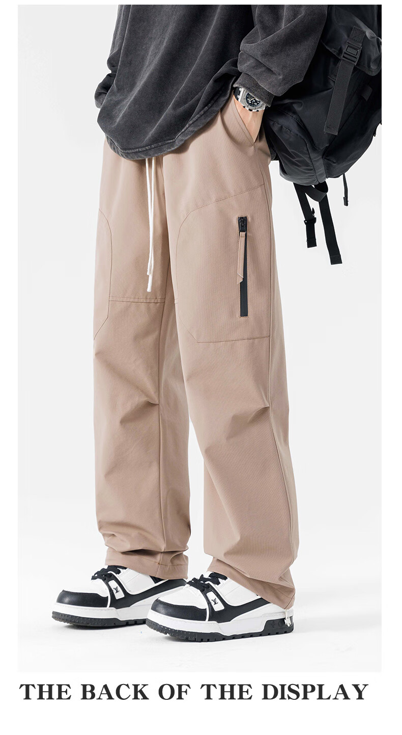 Dingfengbaoluo American-Style Functional Cargo Pants for Men, Summer Versatile Loose-Fit Trendy Outdoor Hiking Casual Trousers DFK35 Apricot Color 2XL 20