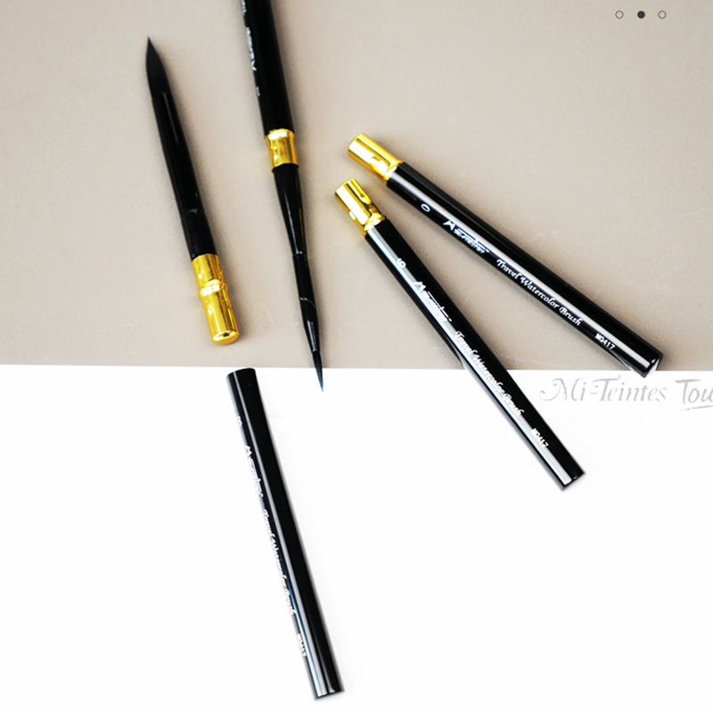 MAIRTINI Black Swan Travel Watercolor Brush, Nylon Bristle, Portable Metal Handle, Paint Brush, Professional Art Student Painting No. 1 Single Piece, Academy Grade MQ417-01 6