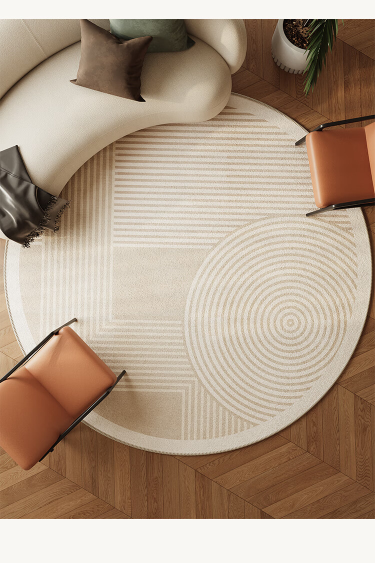Shengwalunding Circular Carpet Chair Mat for Living Room, Bedroom, Study Room, Computer Chair, Non-Slip Protective Pad, Thickened, Diameter 80cm 3