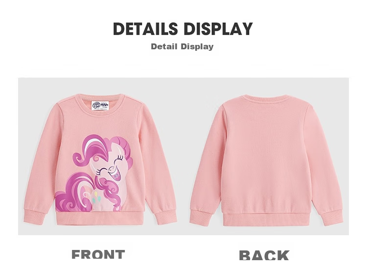 Baleno Children's Clothing Spring And Autumn 2022 My Little Pony Girls' Round Neck Sweatshirt Long Sleeve Top for Older Children 58B Light Blue 110cm 22