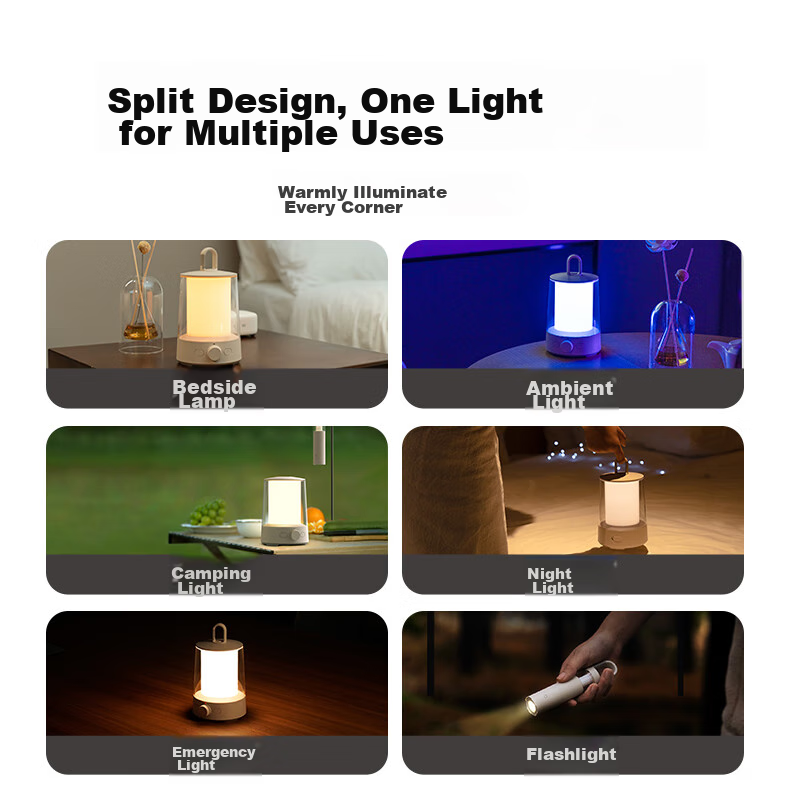 Mijia Camping Light, Outdoor Lighting for Campsite, Portable Tent Hanging Lamp, Flashlight, Bedside Lamp, LED Mood Light