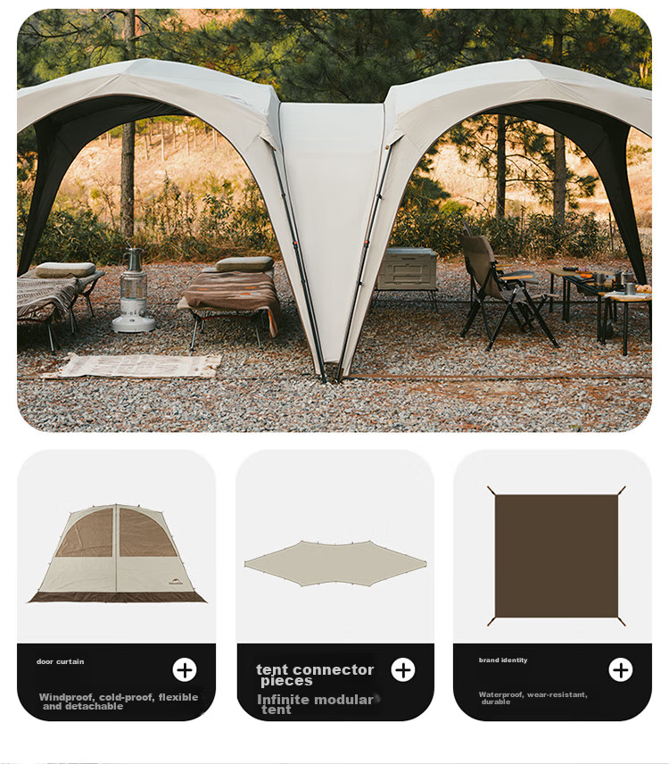 Naturehike Nuke Yunjie Self-Standing Quick-Open Titanium Black Gel Canopy Tent, Outdoor Camping Picnic, Rainproof, Sun-Proof, Dome Pavilio 5