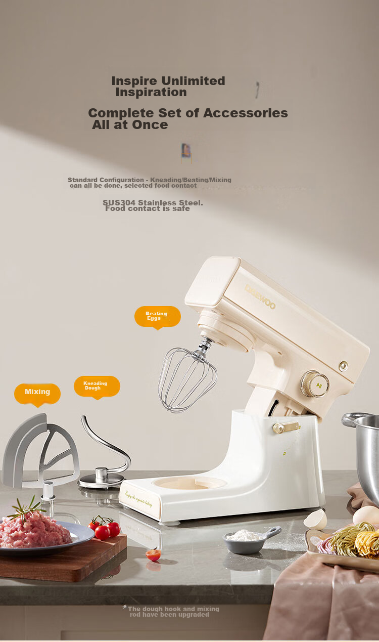 DAEWOO DY-CSJ05B White Household Small Fully Automatic Dough Mixer and Kneading Machine Chef Mixer Cooker 18