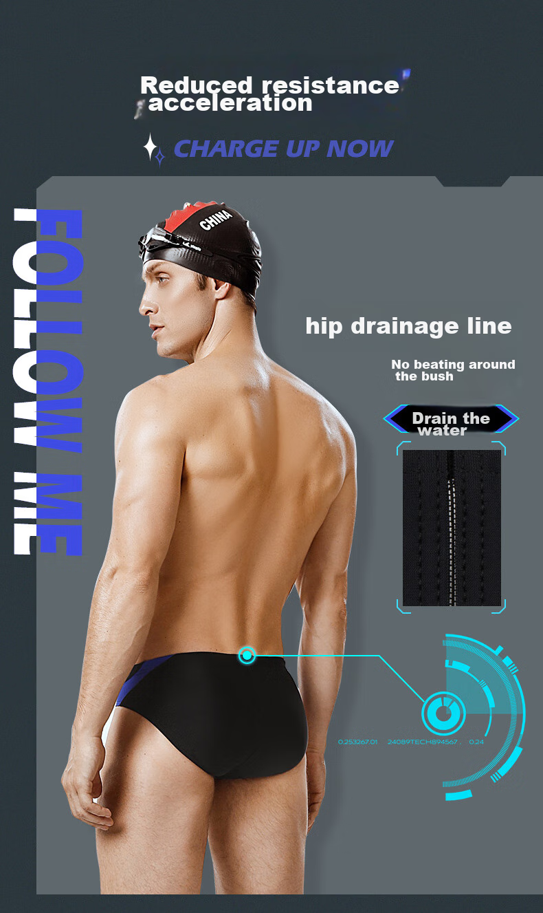 YINGFA Triangular Swim Trunks for Men, Adults And Children, Competition Swimming Shorts, Spliced Quick-Dry with Drainage Line Swimming Gear 5